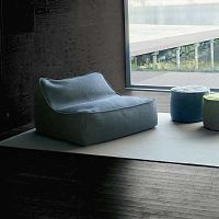 Contemporary fireside chair FLOATfabricupholsteredwith washable removable cover