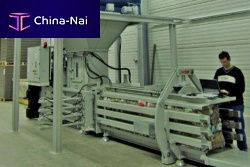 Horizontal baling press front-loadingfor cardboardfor paper