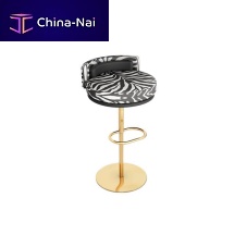 Contemporary bar stool CLUEDOvelvetstainless steel basecentral base