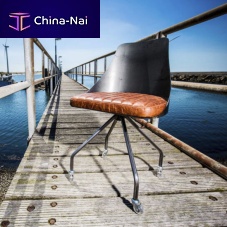 Industrial design chair SL-060leatheroakwalnut
