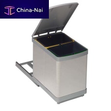 Kitchen trash can Albio 10plasticrecyclingwith lid