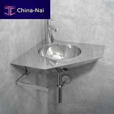 Wall-mounted washbasin ORNstainless steelwith towel rackcorner