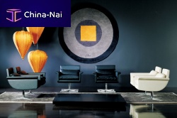 Contemporary armchair SAMBUCAleatherfabricstar base