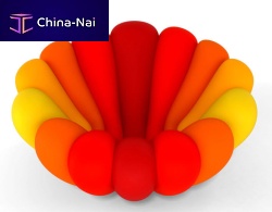 Contemporary fireside chair ANEMONEfabric