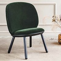 Contemporary fireside chair Nave fabricleatherwooden
