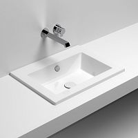 Semi-recessed washbasin STAR 58ceramicrectangularcontemporary