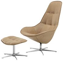 Contemporary armchair BOSTON leatherfabricsteel