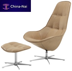 Contemporary armchair BOSTON leatherfabricsteel