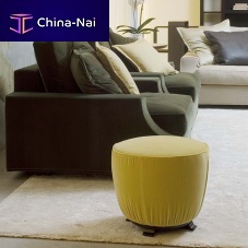 Contemporary pouf SAPHIR E TOPAZEfabricleatherround