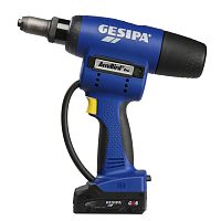 Riveting tool with spring-loaded trigger AccuBird® Prowith brushless DC motorbattery-poweredfor blind rivets
