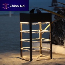 Public space bollard light CASTA DIVA ROPEcontemporarystainless steelopal