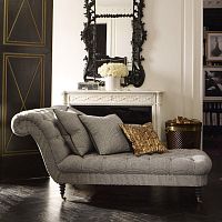 Chesterfield chaise longue WESTMINSTERfabricleatheron casters