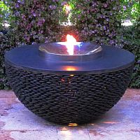 Gas fire pit polished stainless steel