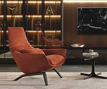 Contemporary armchair ERMESfabricleatherpolyurethane