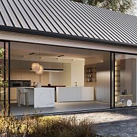 Contemporary kitchen D12 + D23wood veneerchestnutstainless steel