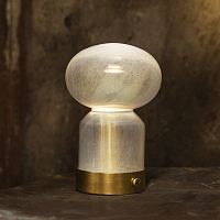 Table lamp Essence copperraw brassblown glass