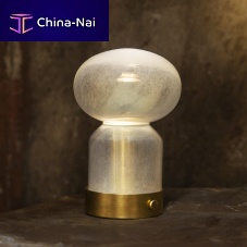Table lamp Essence copperraw brassblown glass