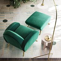 Contemporary pouf WENDYfabricrectangularwith removable cover