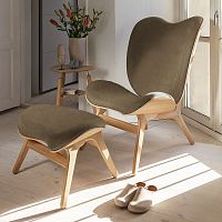 Contemporary ottoman A CONVERSATION PIECE leatheroakplywood