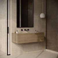 Wall-mounted washbasin NAVAGIOmarbletravertinewood veneer