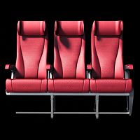 Aircraft cabin seat YC QUADRAeconomy classwith armrestswith integrated screen