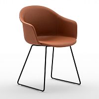 Contemporary chair Mni Armshell SLindoorfabricleather