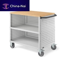 Work station trolley CLEVERstoragesteelwooden