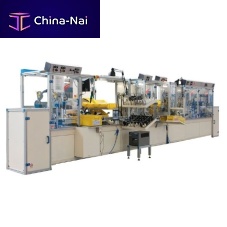 In-line assembly line for braking pumps
