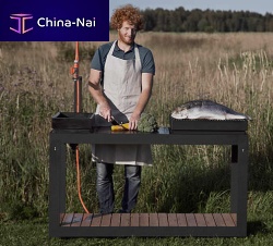 Outdoor kitchen ULAELU : FRAMEcontemporaryaluminumhandleless