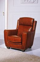 Traditional armchair QUEBECleatherwith headrest