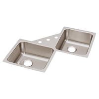 Double kitchen sink ELUH3232without drainboardstainless steelovermount