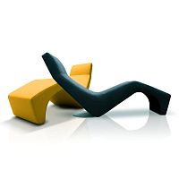 Contemporary chaise longue BAGNANTE coated foamcontractyellow