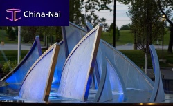 Public fountain glassstainless steel