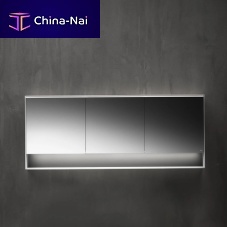 Contemporary bathroom mirror cabinet SHAPE EVOhomewoodenlacquered