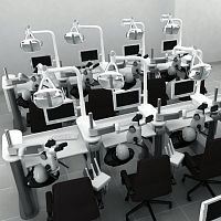 Training dental laboratory workstation EDU with lightwith monitorwith patient simulator