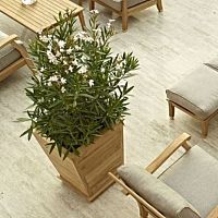 Teak planter HERITAGEsquareverticalcontemporary