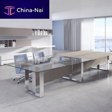 Contemporary boardroom table ALTAGAMMAwood veneerglassleather