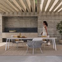 Contemporary dining table TOSCAceramicpowder-coated steel baseoval