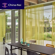 Plain sheer curtain fabric AURA 60Trevira CS®polyestertransparent