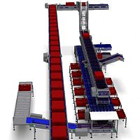 Crate handling line for the food industry