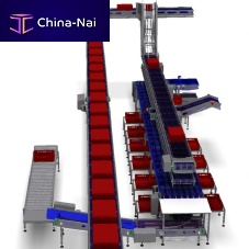 Crate handling line for the food industry