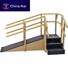 Corner rehabilitation staircase 1015with 2 handrailswith ramp
