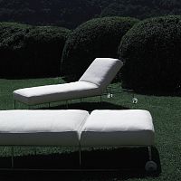 Contemporary sun lounger ILE CLUB fabricleatherstainless steel