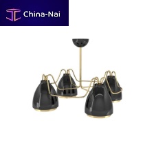 Contemporary chandelier Gambiarrapolished brass4 lightcandelabra