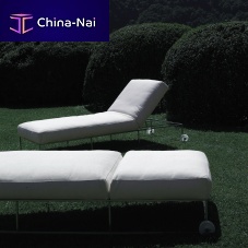 Contemporary sun lounger ILE CLUB fabricleatherstainless steel