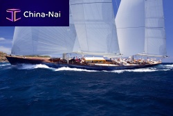 Classic sailing super-yacht REBECCA7-cabinwith open transomaluminum