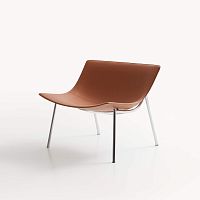 Vintage armchair OMEGAleathermetalbrown