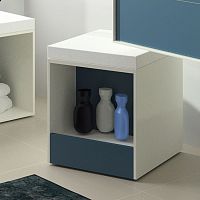 Contemporary stool KITOSolid Surfacewith storage compartmentbathroom