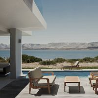 Contemporary sofa CYNARAoutdoorfabricgray
