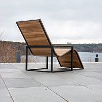 Contemporary sun lounger by Broberg & Ridderstrleteakstainless steelgarden